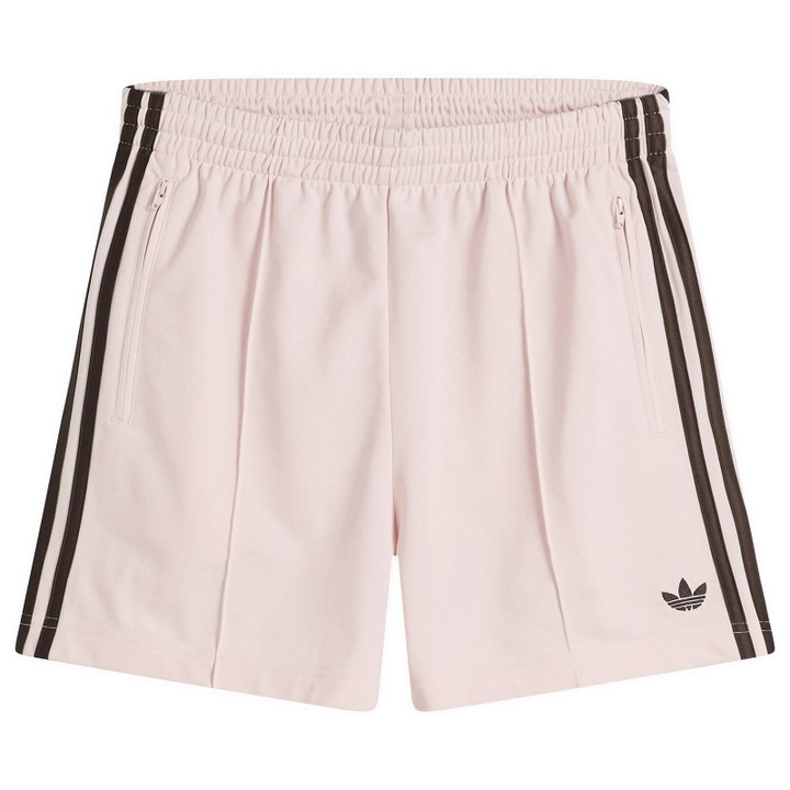 Photo: Adidas Women's Firebird Shorts in Sandy Pink/Aurora Coffee