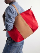 Aimé Leon Dore - Logo-Embossed Leather-Trimmed Canvas Tote - Red