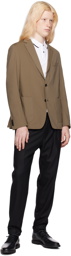 BOSS Taupe Notched Lapel Blazer