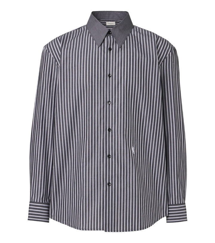 Photo: Saint Laurent Striped cotton poplin shirt