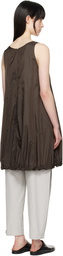 AMOMENTO Brown Nylon Volume Minidress