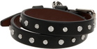Alexander McQueen Black & Silver Double Wrap Studded Skull Bracelet