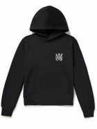 AMIRI - Crystal-Embellished Cotton-Jersey Hoodie - Black