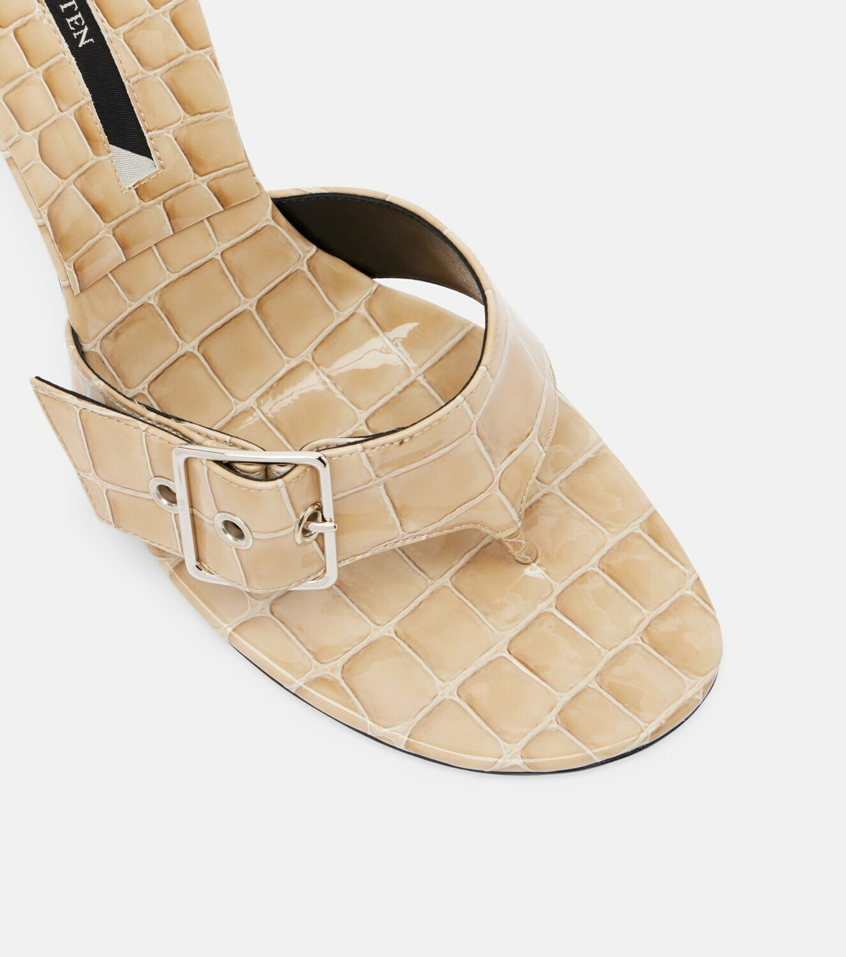 Christen Helix 95 croc-effect patent leather mules
