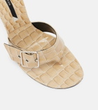 Christen Helix 95 croc-effect patent leather mules