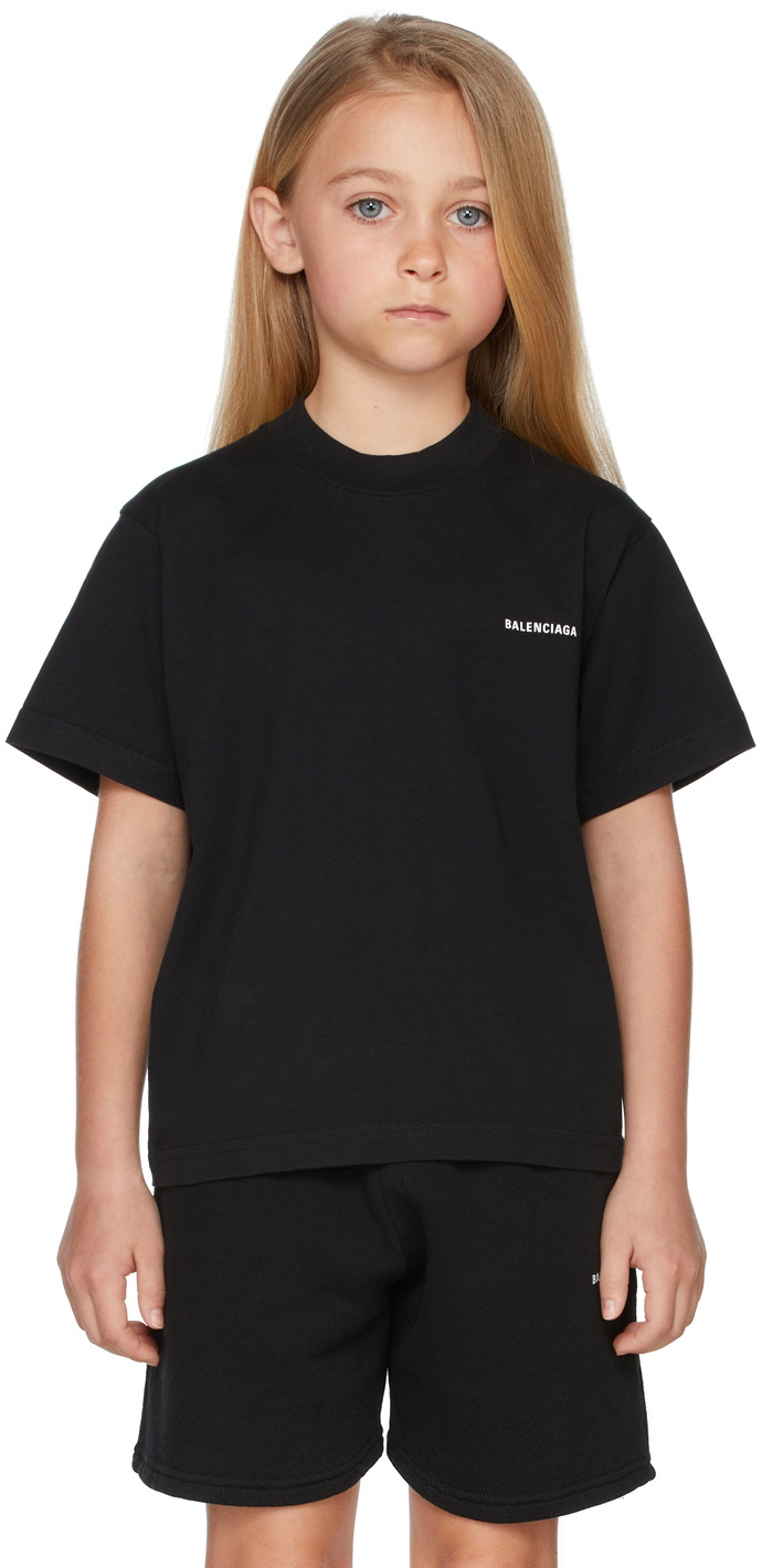 Balenciaga Kids Kids Black Logo T-Shirt Balenciaga Kids