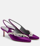 Balenciaga x Manolo Blahnik satin slingback pumps