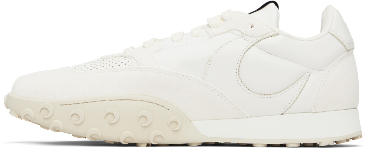 Marine Serre White Suede Leather MS Rise Sneakers