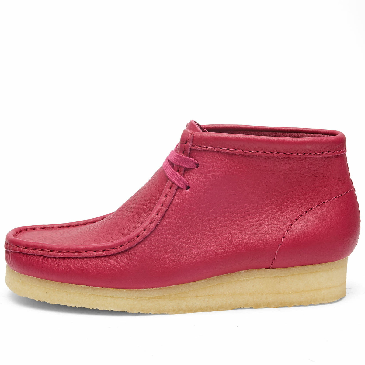 Clarks Originals Women's Wallabee Leather Boots in Berry Leather