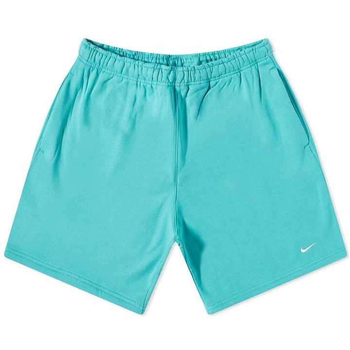 Photo: Nike NRG Solo Swoosh Fleece Short in Washed Teal/White