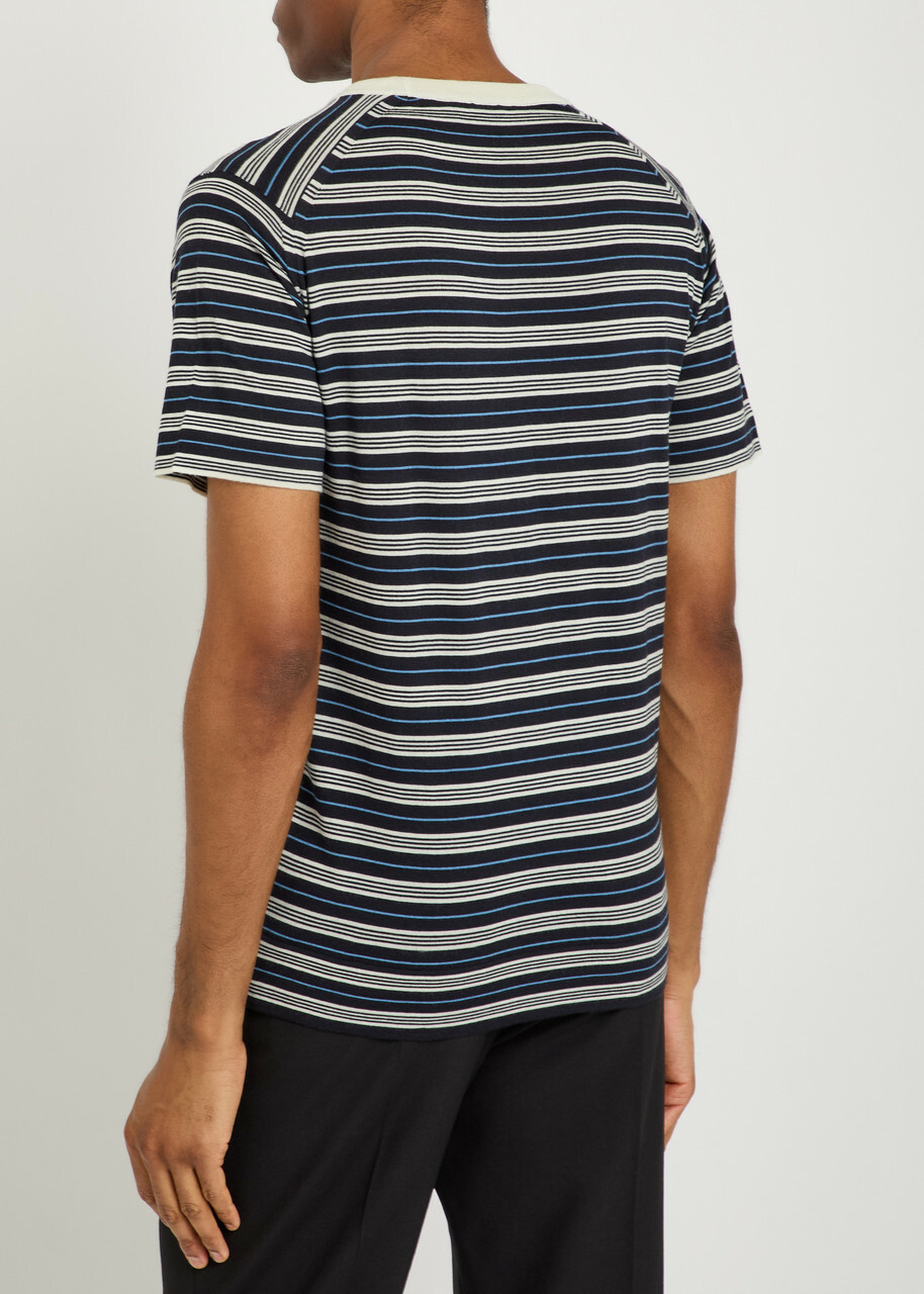 Wales Bonner Song Striped Fine-knit Wool-blend T-shirt Multicoloured 1