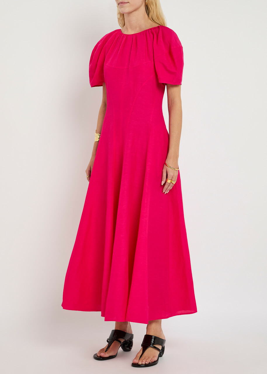 sleeves purple dress Bridgitte Puff Sleeve Dress in Royal Purple  Shopbluebelle