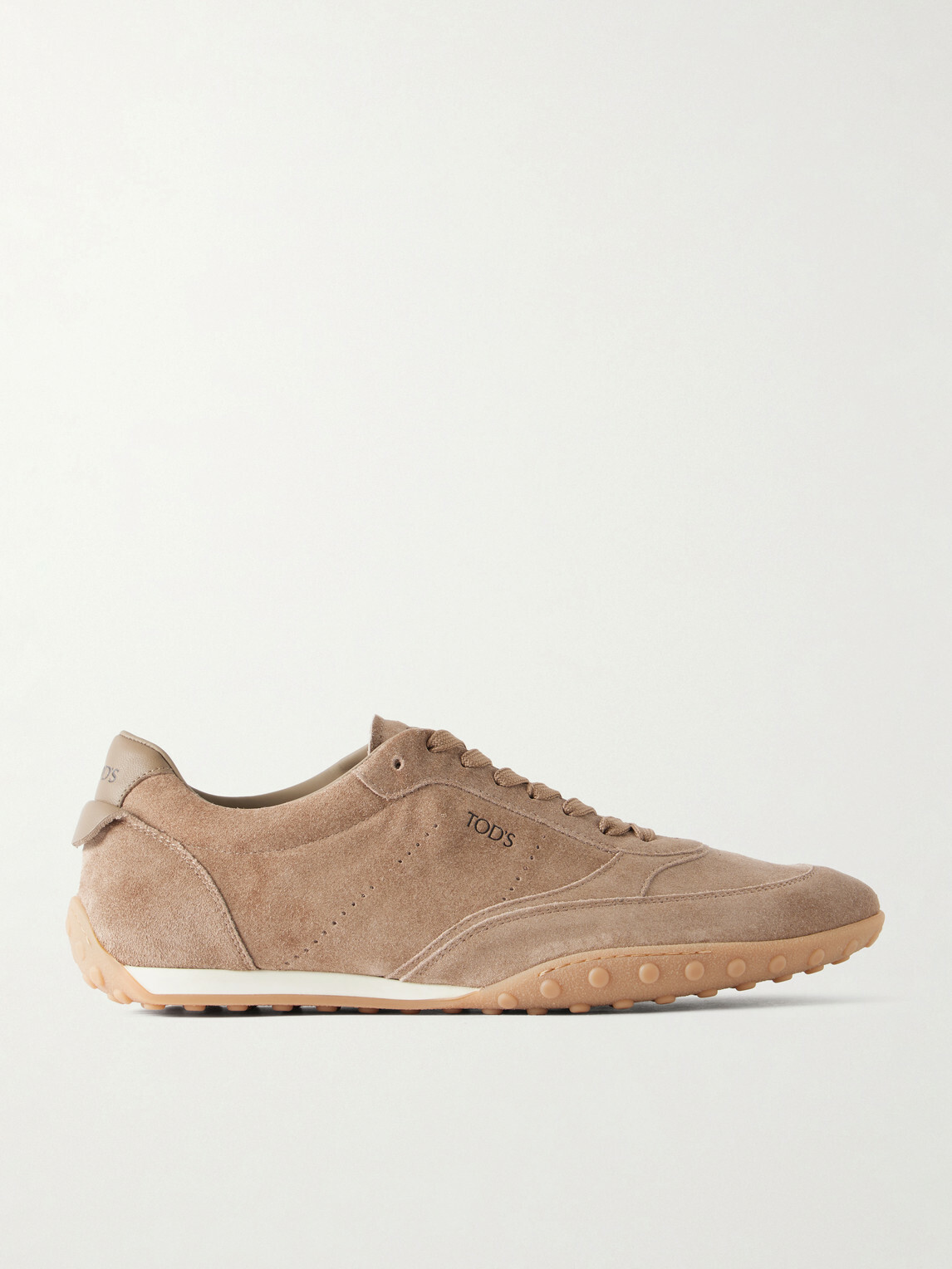 Tod's - Panelled Leather-Trimmed Suede Sneakers - Brown