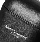 SAINT LAURENT - Logo-Print Leather AirPods Case - Black