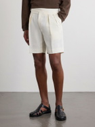 Ralph Lauren Purple label - Straight-Leg Pleated Linen Shorts - Neutrals