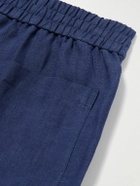 Sunspel - Straight-Leg Linen Shorts - Blue