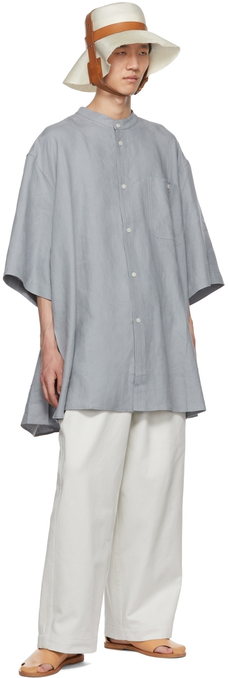 Hed Mayner Gray Pleat Shirt Hed Mayner