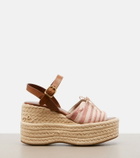 Chloé Striped canvas espadrille wedge sandals