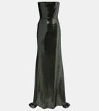 Alex Perry Sequined corset gown