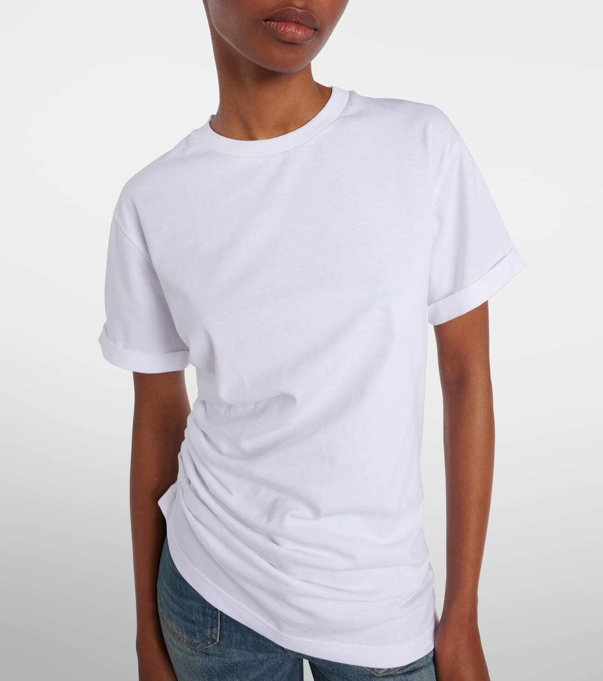Victoria Beckham Gathered cotton jersey T-shirt