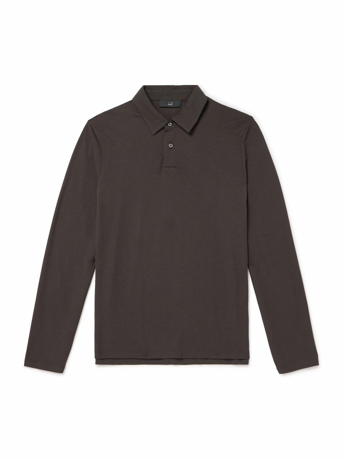 Dunhill - Cotton and Silk-Blend Piqué Polo Shirt - Brown