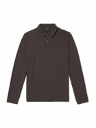 Dunhill - Cotton and Silk-Blend Piqué Polo Shirt - Brown