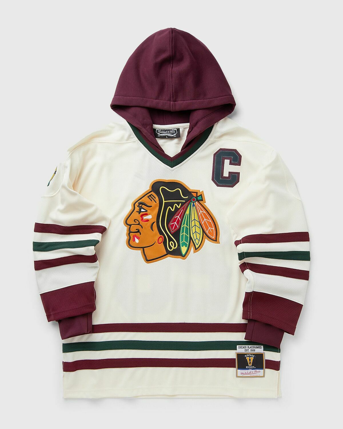 Mitchell & Ness X JUST DON NHL JERSEY HOODIE CHICAGO BLACKHAWKS Beige Men