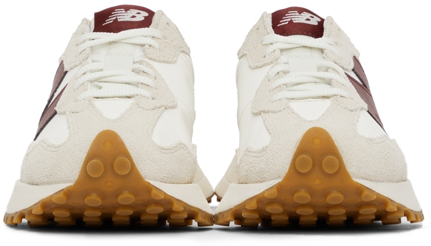 New Balance White & Burgundy 327 Sneakers New Balance