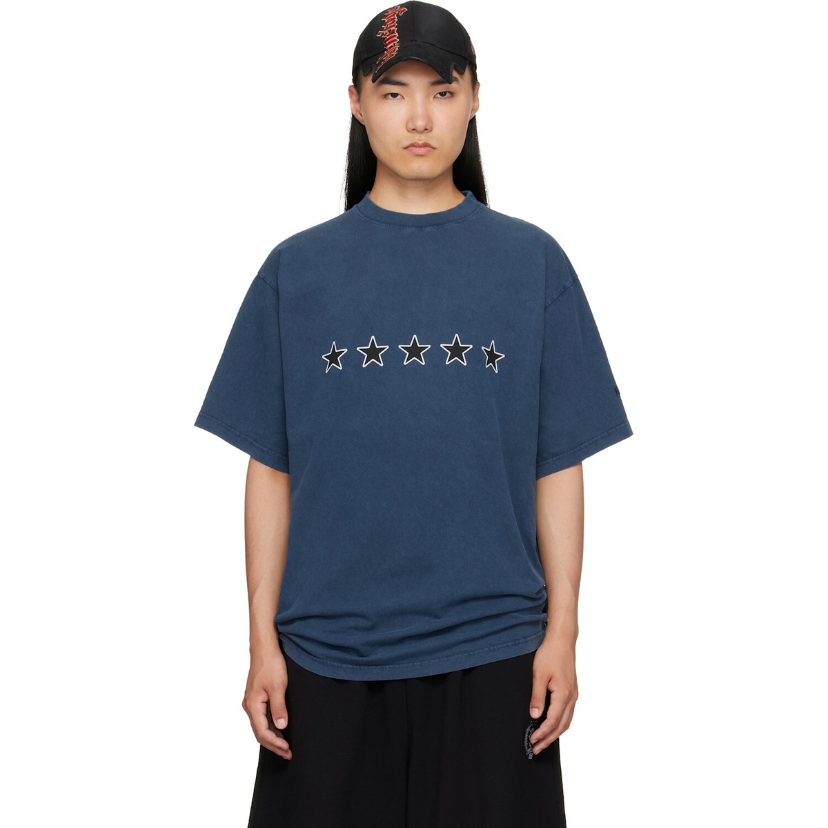 Lad Musician Black Big Flower T-Shirt Lad Musician