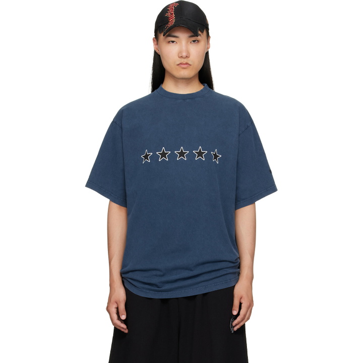 Photo: Balenciaga Navy 5-Star T-Shirt