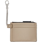 Maison Kitsune Black and Beige Leather Card Holder