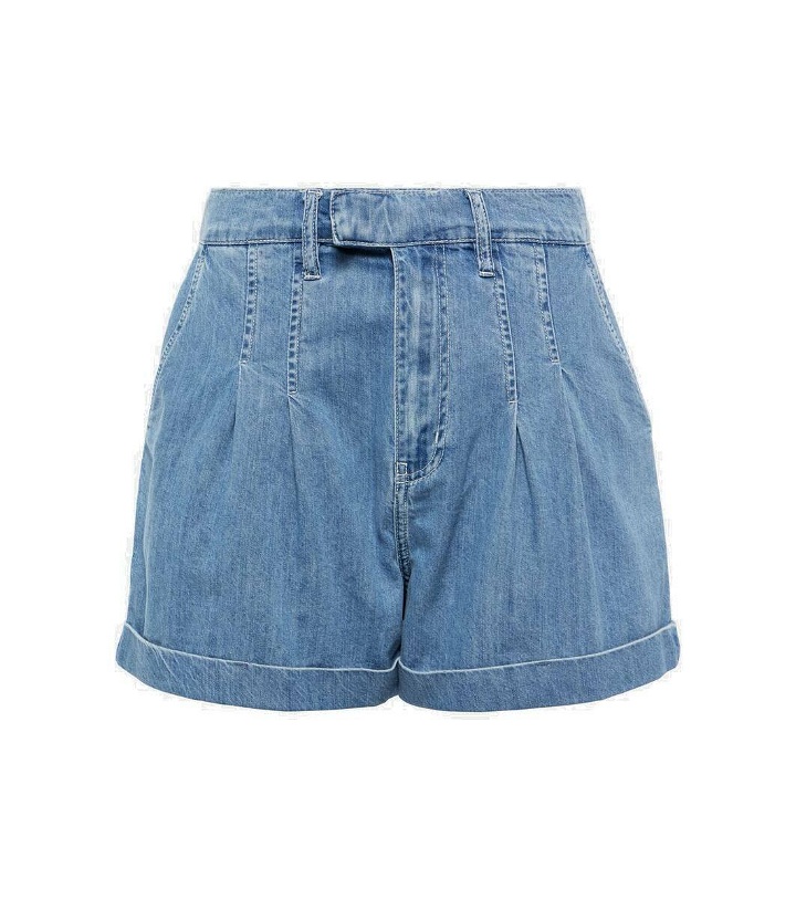 Photo: Frame Pleated denim shorts