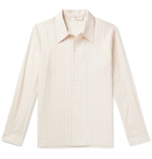 Séfr - Ripley Embroidered Striped Linen and Cotton-Blend Shirt - Neutrals