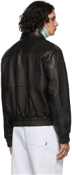 Rhude Black McLaren Edition Leather Pilot Jacket