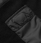 Flagstuff - Logo-Print Shell-Panelled Fleece Jacket - Black