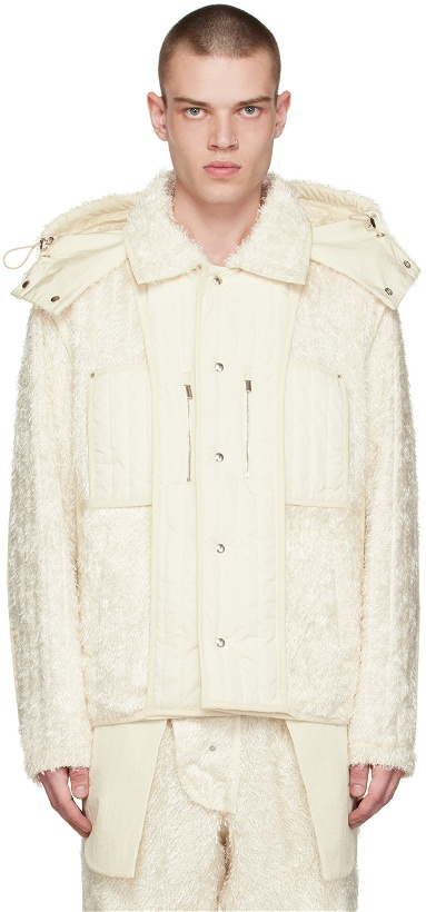 Photo: Craig Green SSENSE Exclusive Off-White Fluffy Worker Reversible Jacket