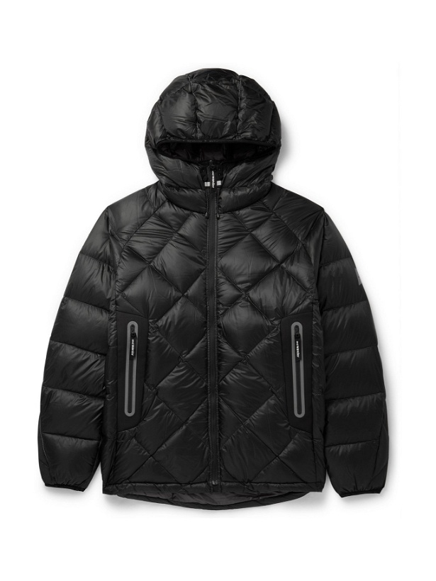 Photo: AND WANDER - Quilted PERTEX QUANTUM Hooded Down Jacket - Black