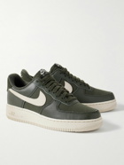 Nike - Air Force 1 '07 Suede-Trimmed Full-Grain Leather and Canvas Sneakers - Green