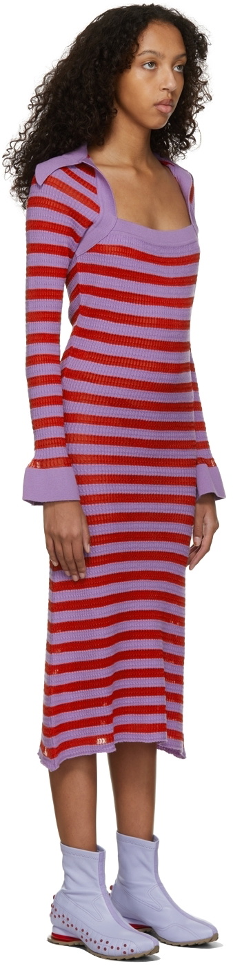 【正規店出品】KIKO KOSTADINOV KKWAW21KN04 NINALEE KNIT DRESS Kiko Kostadinov Red & Purple Ninalee Dress Kiko Kostadinov