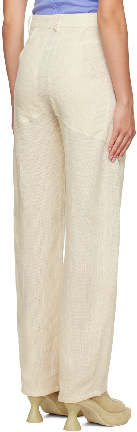 Eckhaus Latta Off-White Relaxed-Fit Trousers