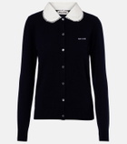 Miu Miu Logo cashmere cardigan