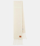 Loewe Fringed mohair and wool-blend scarf