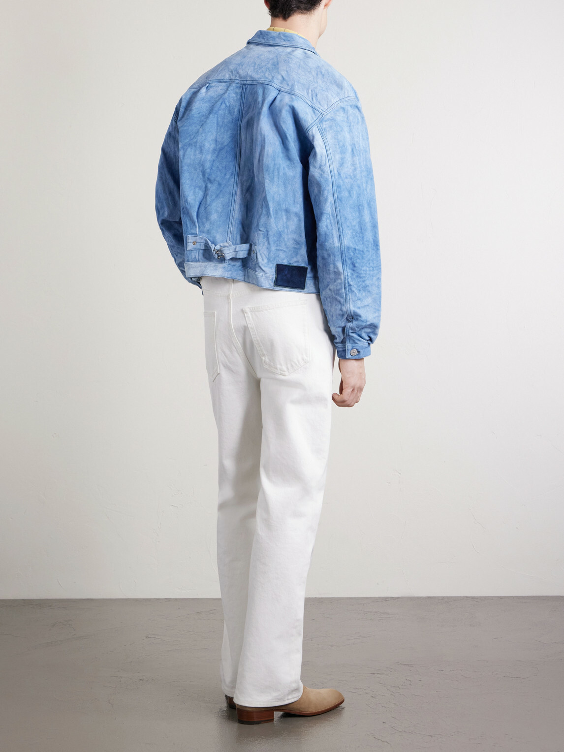 Visvim - 102X Cropped Leather Jacket - Blue Visvim