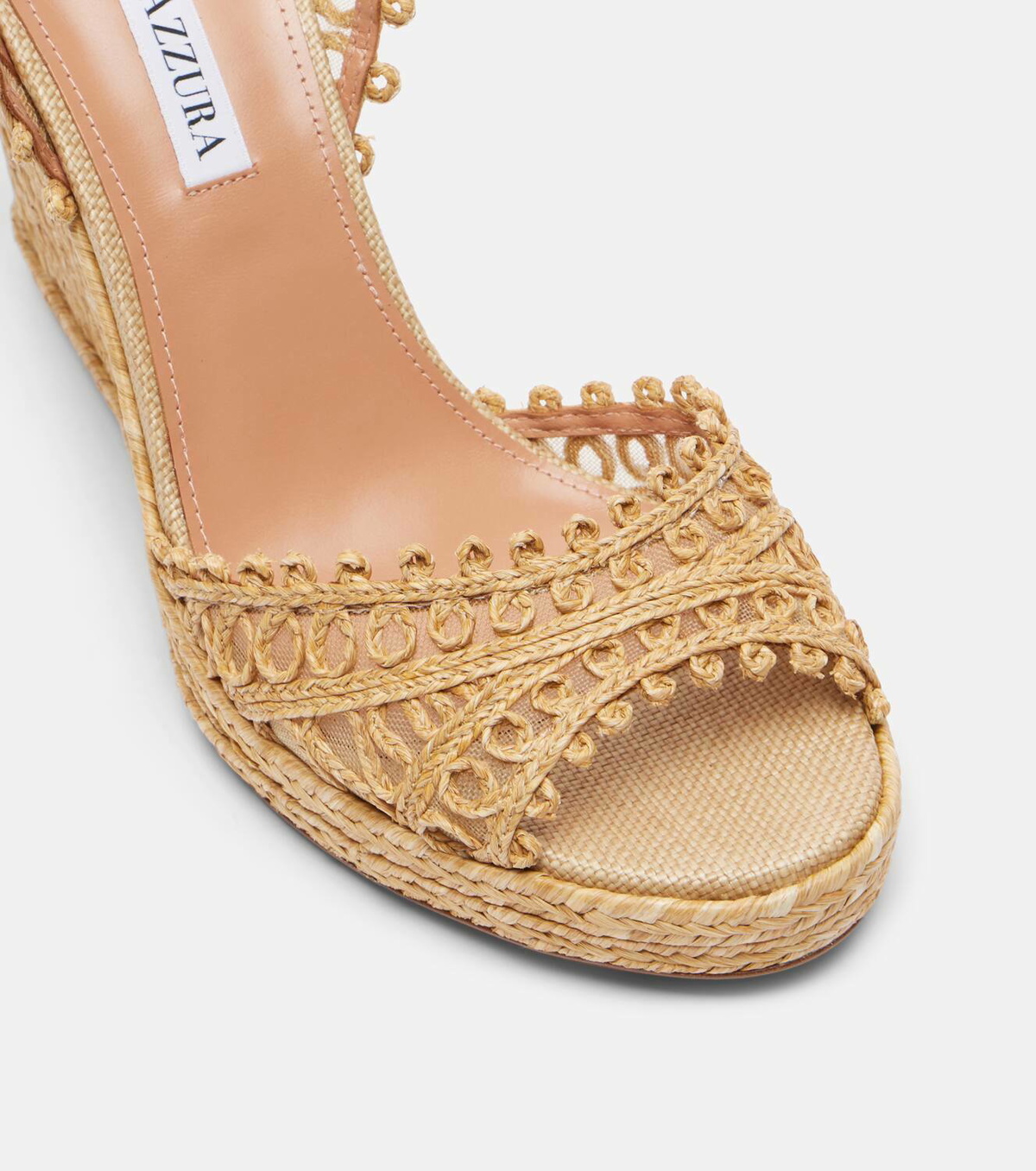 Aquazzura Kahlo 105 raffia espadrille wedges