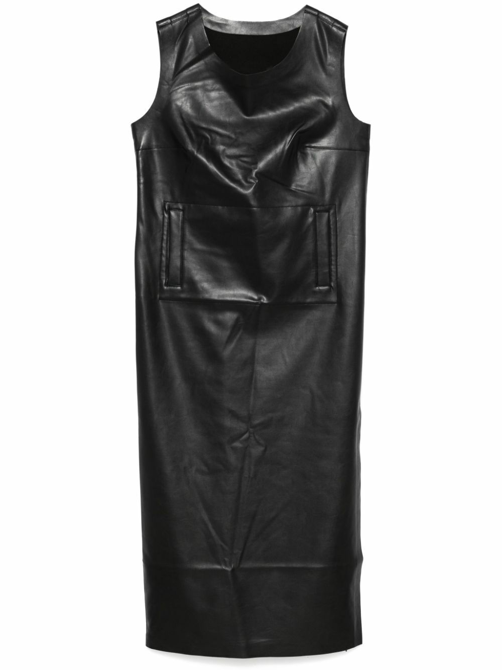 NORMA KAMALI - Faux Leather Sleeveless Dress womens Norma Kamali