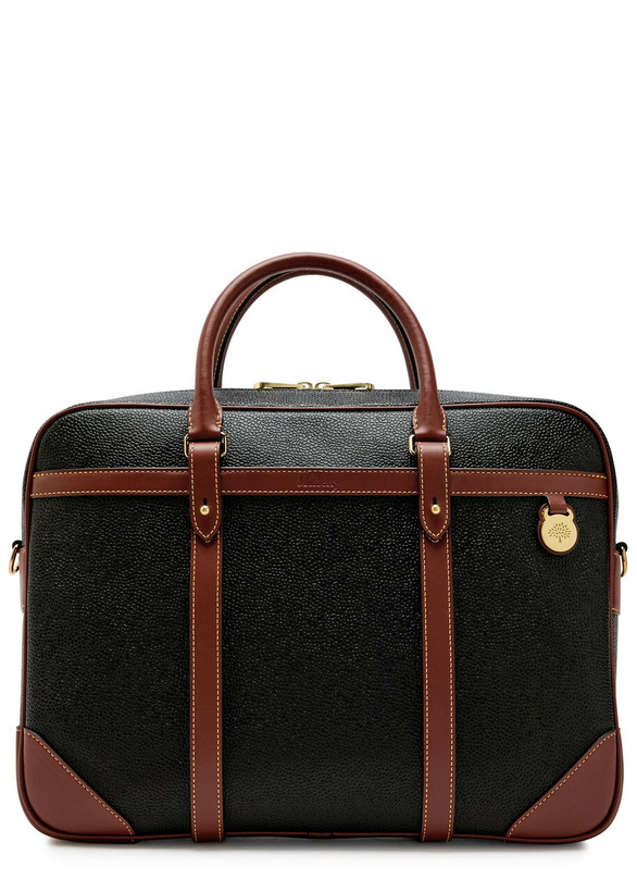 Photo: Mulberry Heritage Grained Leather Briefcase - Black - One Size