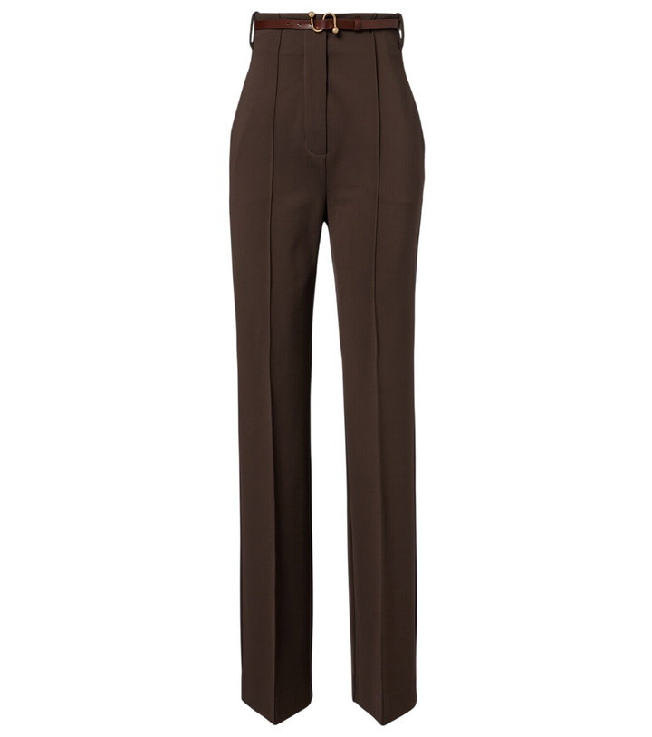 Photo: Sportmax Belted crêpe straight pants