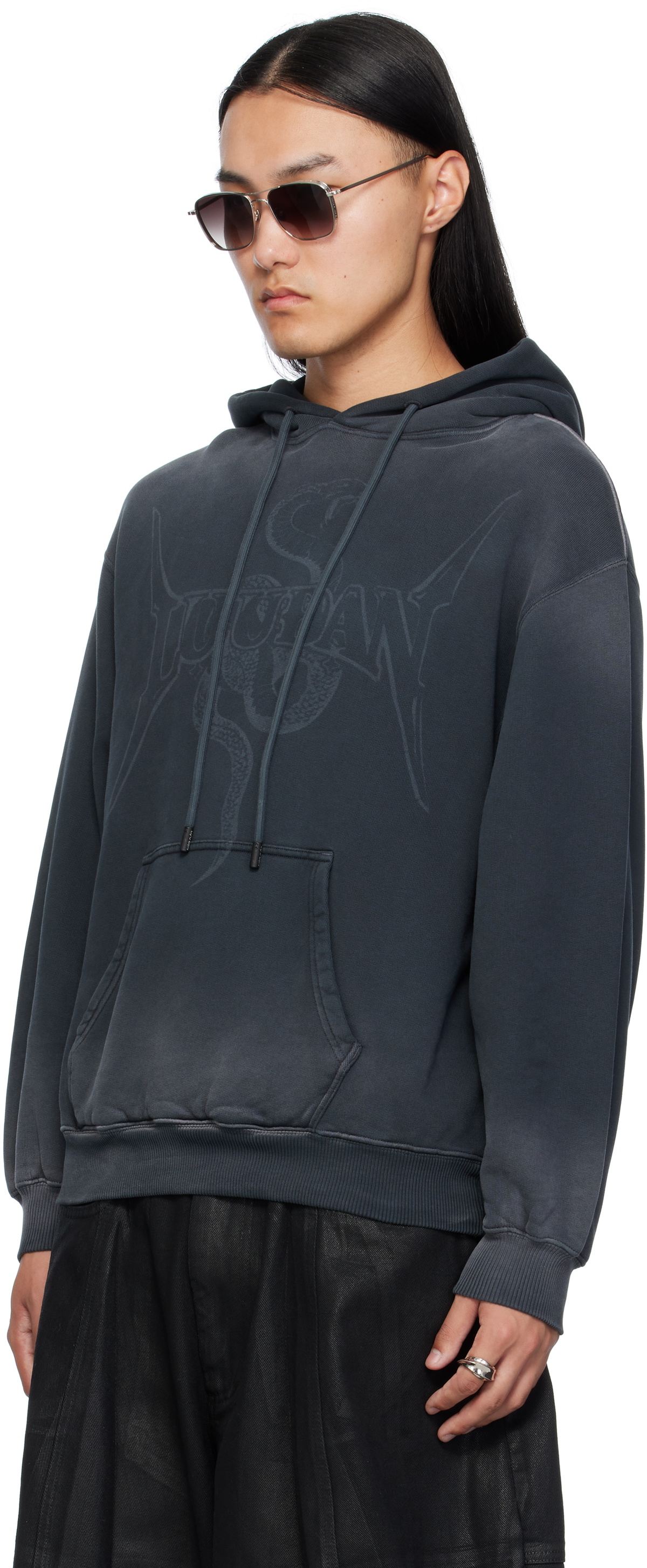 LU'U DAN Gray Slouch Hoodie