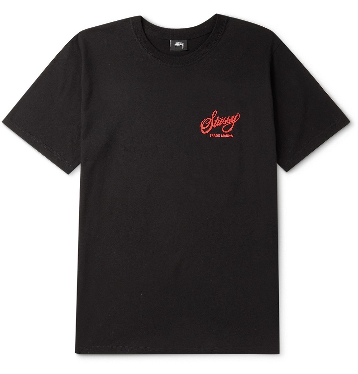 Photo: Stüssy - Logo-Print Cotton-Jersey T-Shirt - Black
