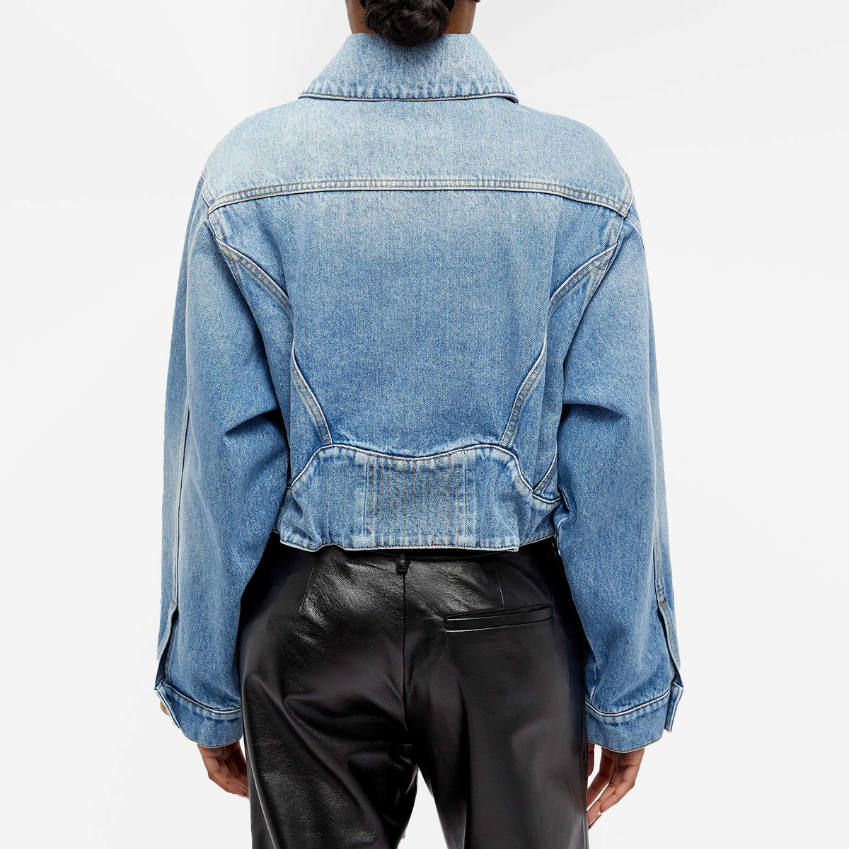 ジャケット BALMAIN Women Jackets EF0SK81075DF SPS Blue Denim jacket with pearl trim - Women | BALMAIN